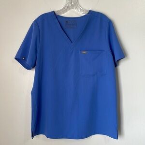 Figs Catarina One Pocket Scrub Top Cecil Blue Size L